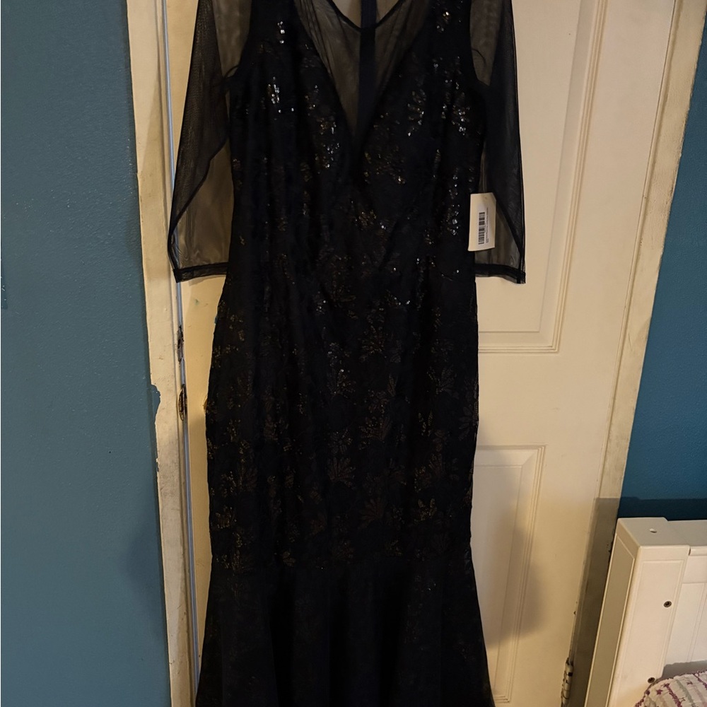 Elegant Navy Blue Evening Dress